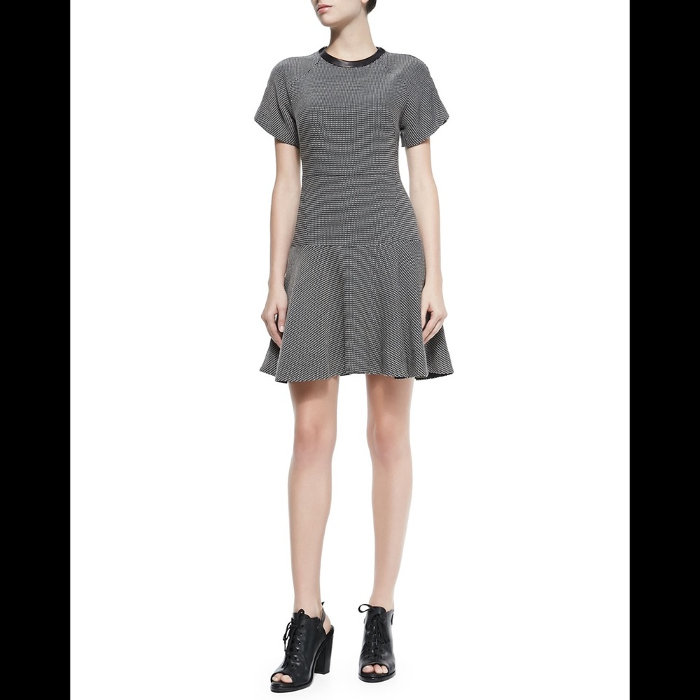 Rag & Bone Watson Flared Micro Houndstooth Dress - image 1